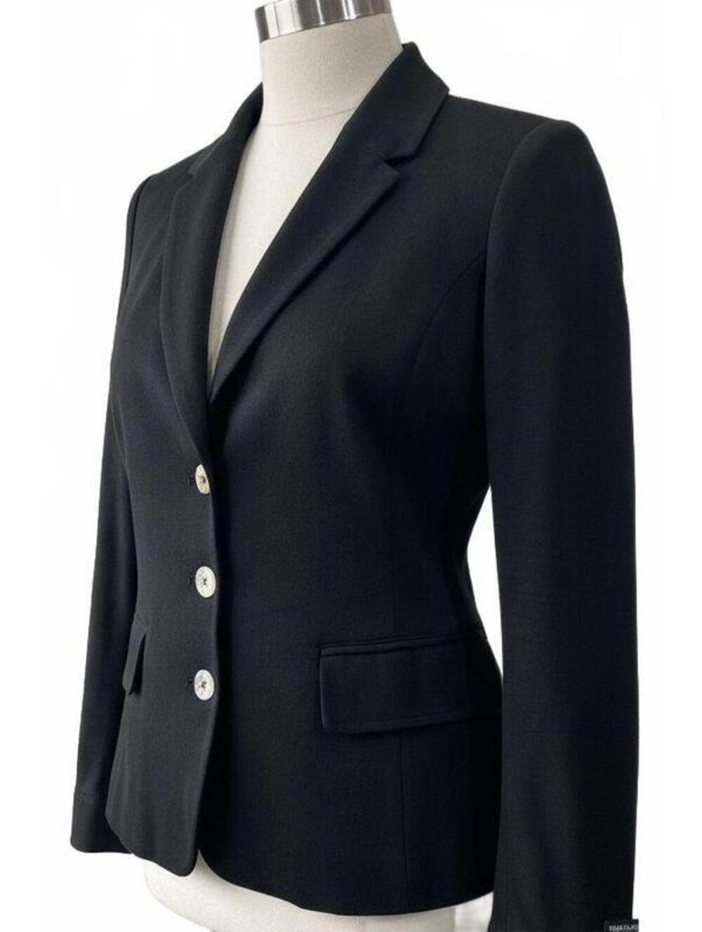 Armani Jeans Dark Navy Blue Blazer Size Small Structured Quiet Luxury
